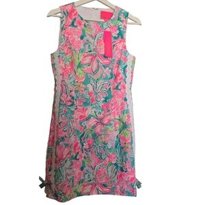 NWT Lilly Pulitzer Mila Hot On The Scene Pink and Green Floral Shift Dress